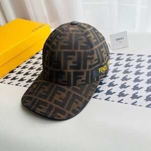 Fendi Black and Brown Monogram Cap